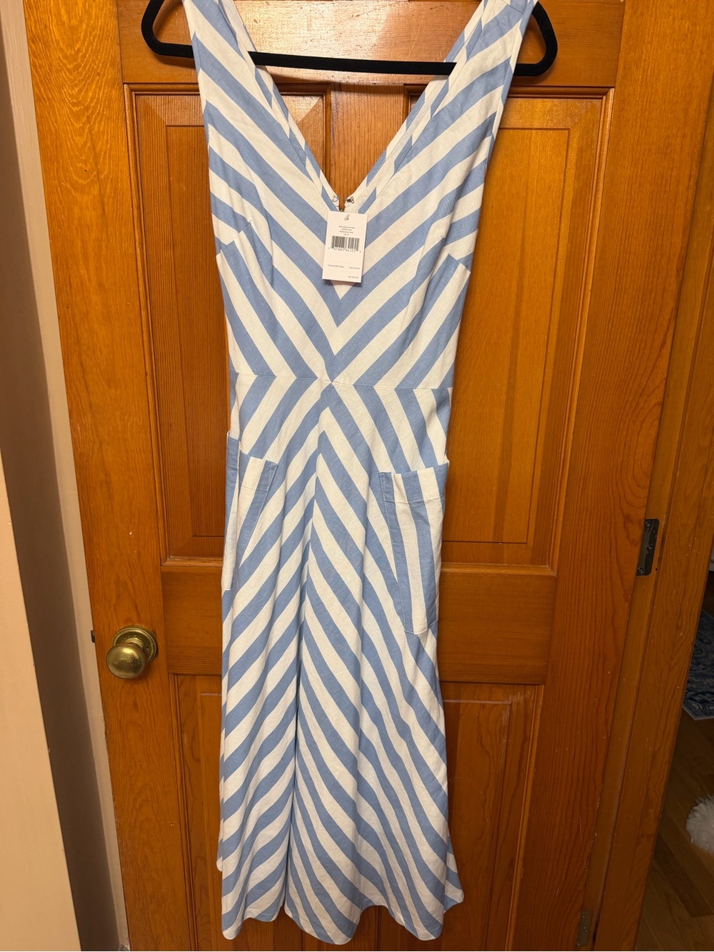 kate spade Blue and White Striped Midi Dress